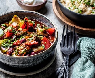 Chili con carne med «blomkålris»
