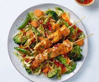 Wok Mix med kyllingspyd