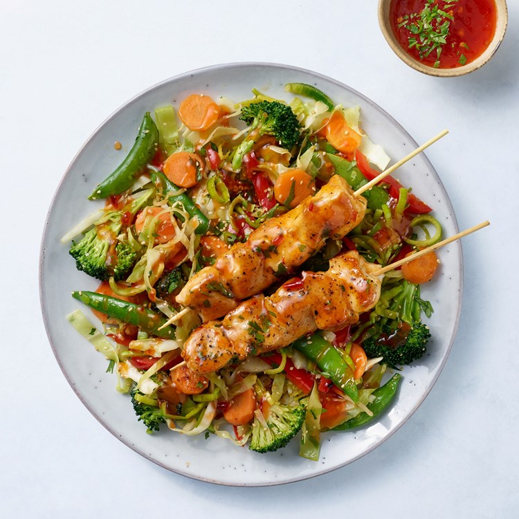 Wok Mix med kyllingspyd