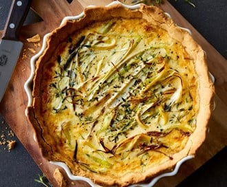 Pai med minipurre og ruccola
