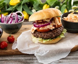 Digg burger på én, to, tre!