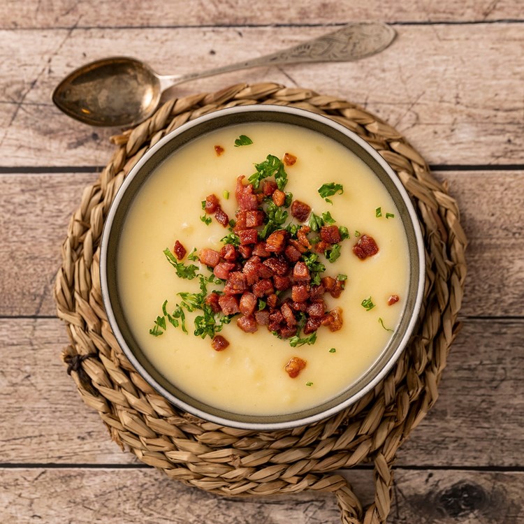 Potetsuppe med bacon og persille
