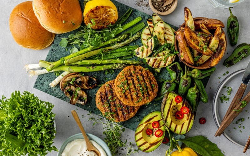 vegetar på grillen