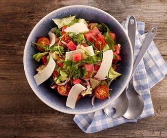 Vannmelonsalat med honningvinaigrette