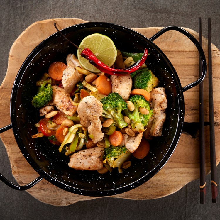 Thai-inspirert wok