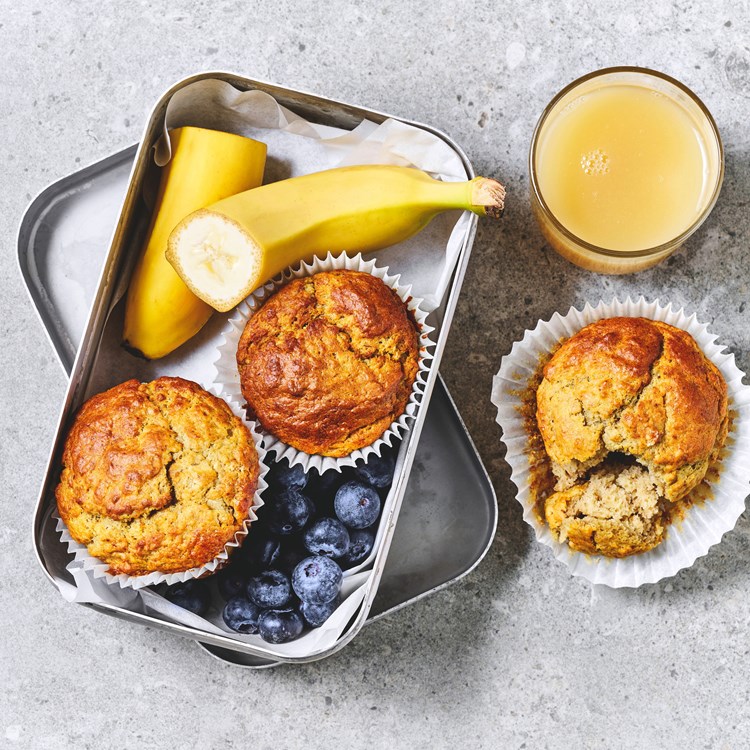 Havre- og bananmuffins