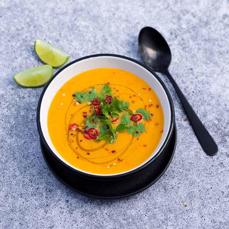 Spicy gulrotsuppe med ingefær